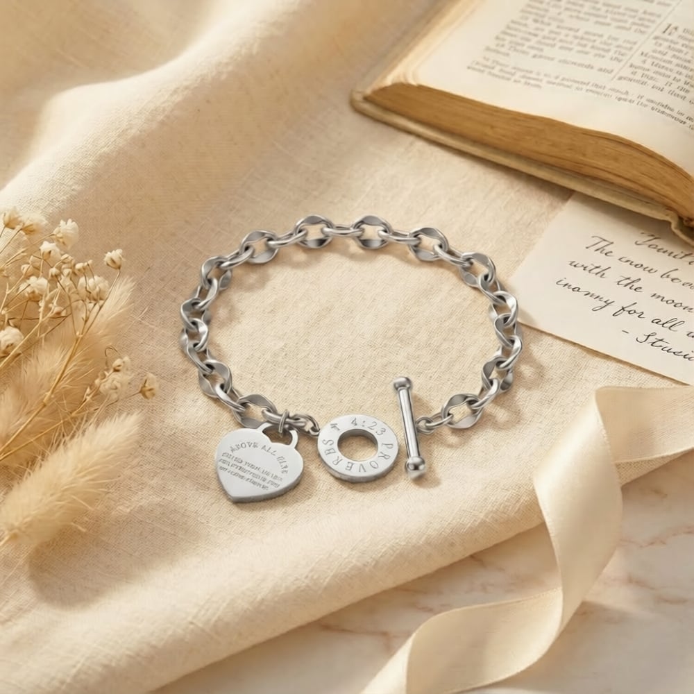 Proverbs 4:23 Bracelet – “Guard Your Heart” Charm Bracelet