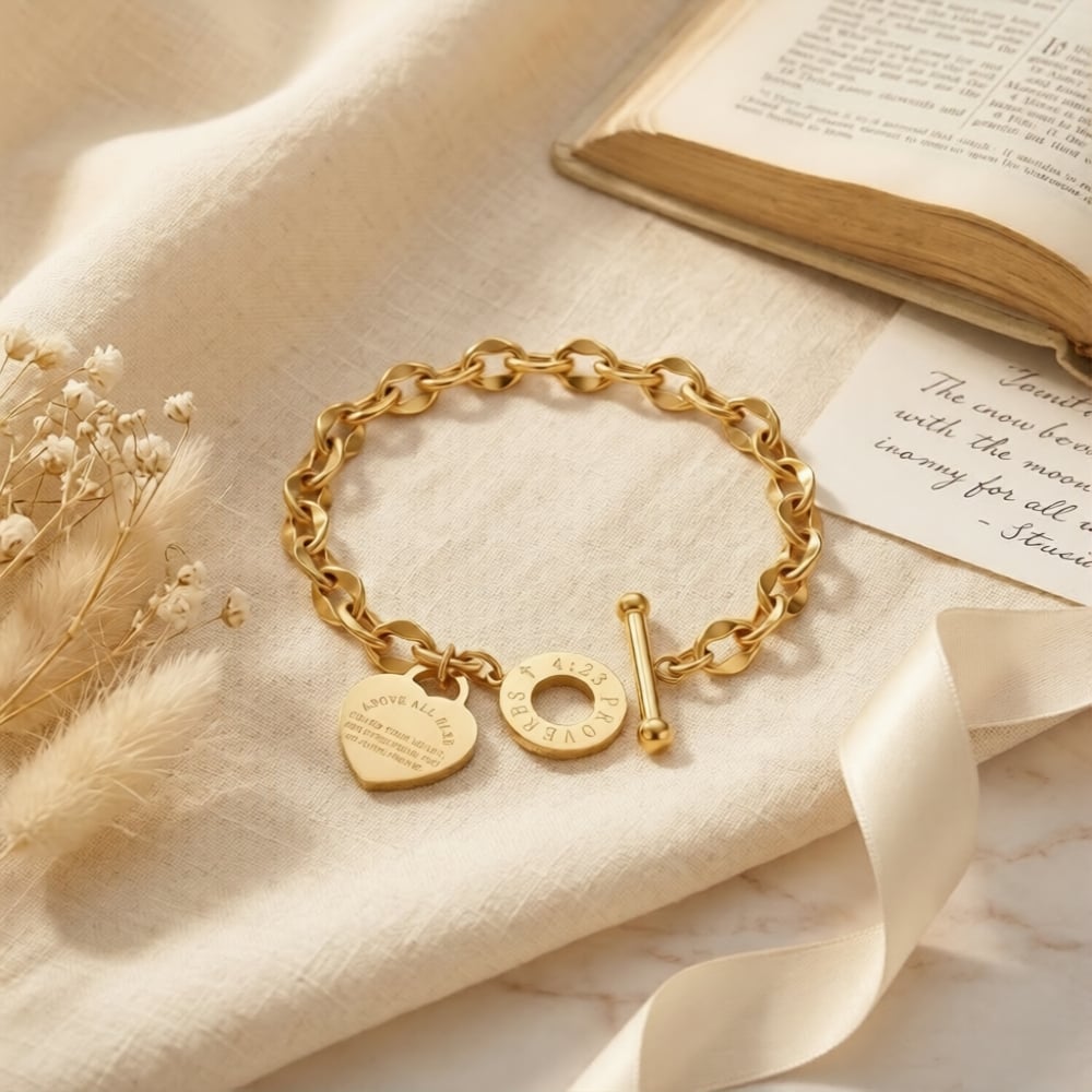 Proverbs 4:23 Bracelet – “Guard Your Heart” Charm Bracelet