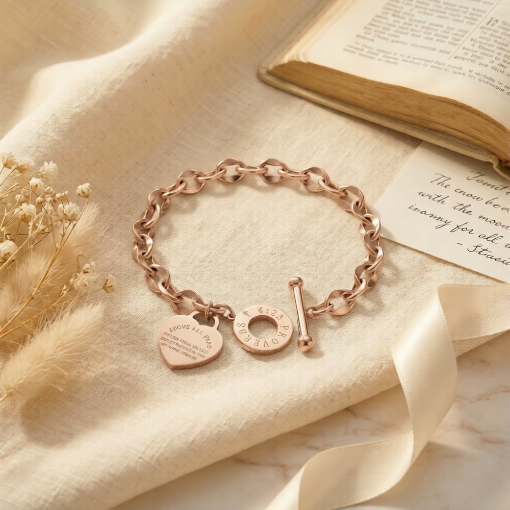 Proverbs 4:23 Bracelet – “Guard Your Heart” Charm Bracelet