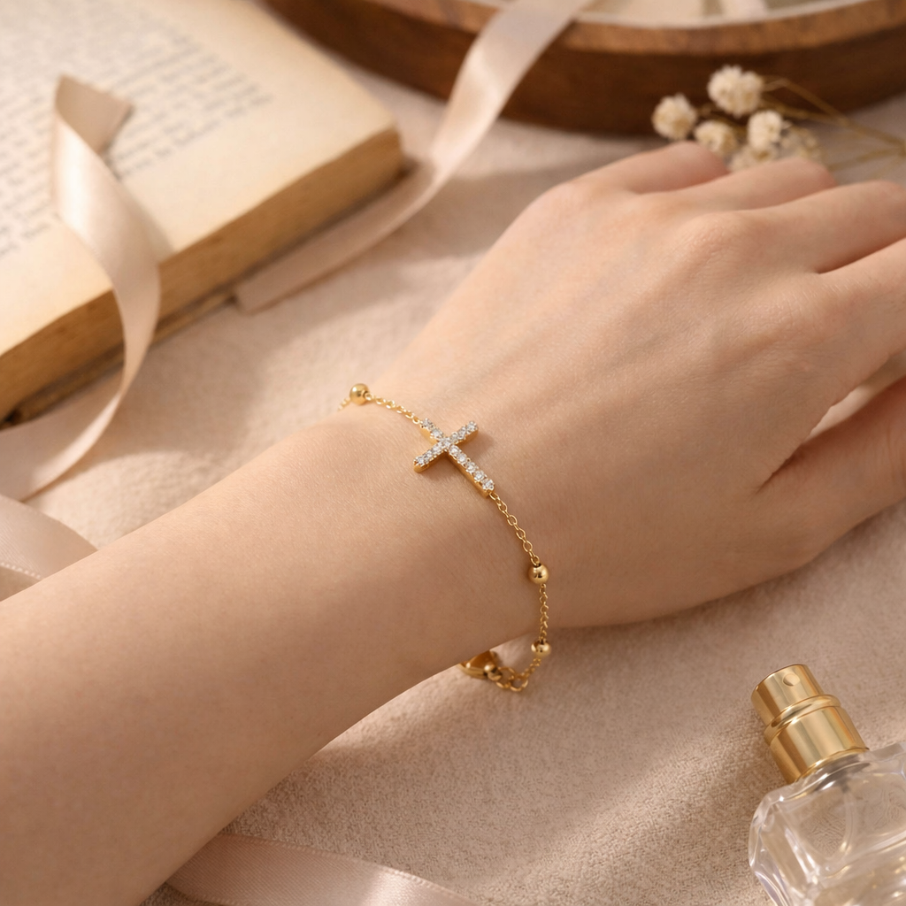 Beaded Cross Bracelet