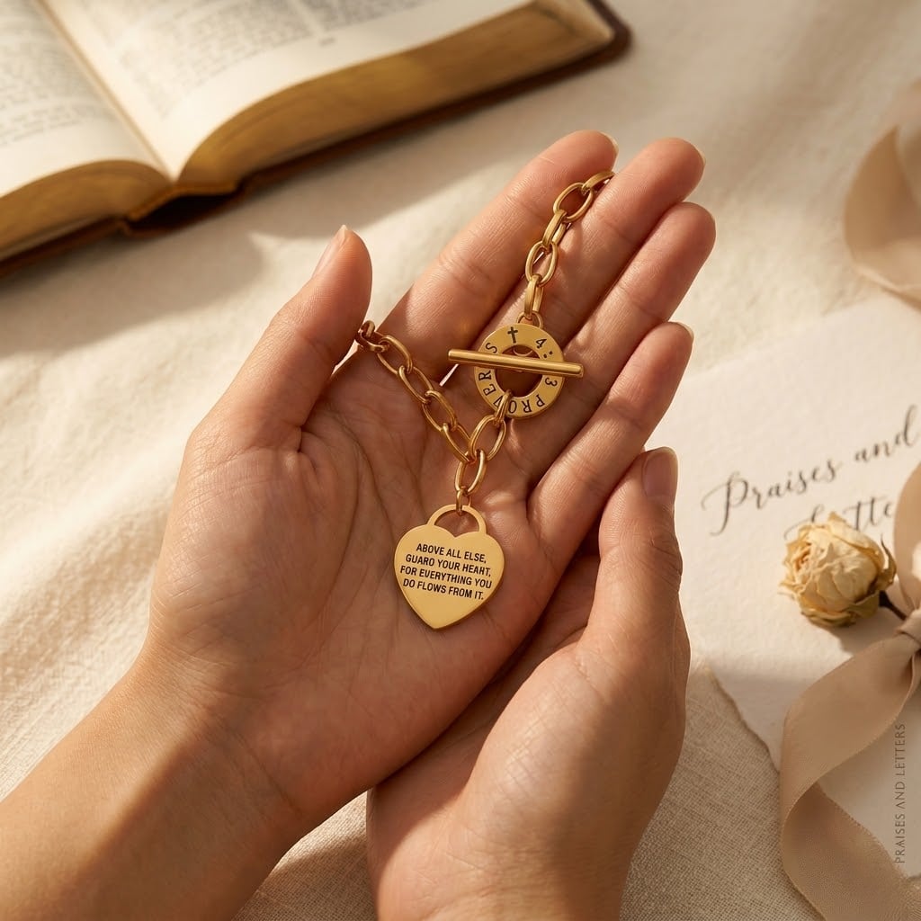 Proverbs 4:23 Necklace – “Guard Your Heart” Heart Pendant Necklace