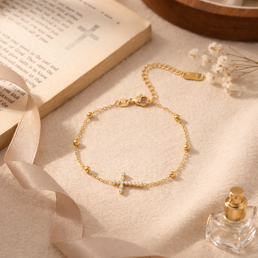 Beaded Cross Bracelet